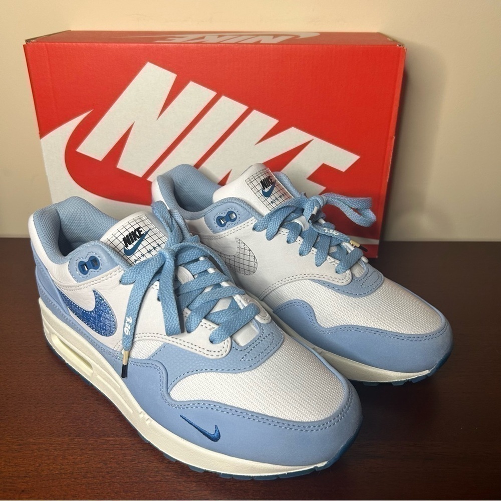 Nike | Air Max 1 Premium Blueprint, Size 9.5, Air Max Day Light Blue - Picture 10 of 13